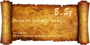 Bozsin Szidónia névjegykártya